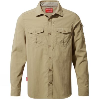 Camisa Craghoppers NosiLife Adventure Long-Sleeved Hombre Kaki - Chile TWJ217839